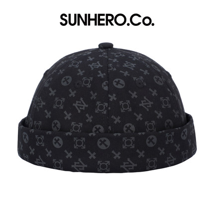 sunhero老花瓜皮帽街头复古地主帽嘻哈雅痞帽子无檐衬头帽秋上新
