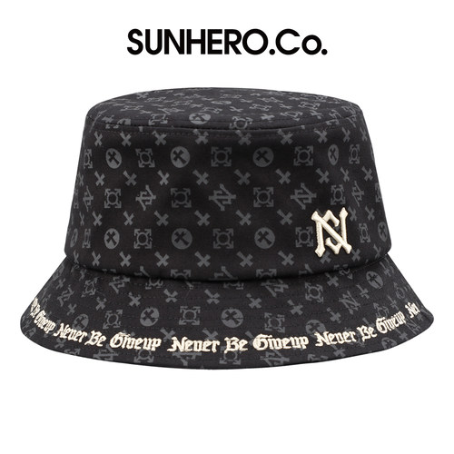 sunhero潮帽印花渔夫帽字母边绣帽檐刺绣渔夫帽盆帽明星同款街头