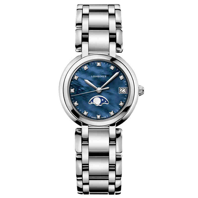 新款longines浪琴手表心月月相贝母盘镶钻石英女表l8.115.4.98.