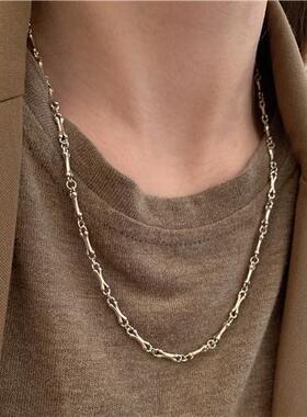 2022年夏季款独特万能骨头链实心全手工毛衣链项链女小众轻奢高级