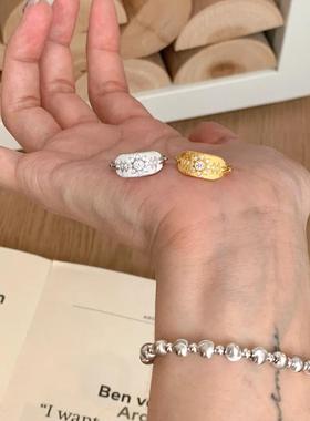 尾戒中古风vintage雕花镶钻