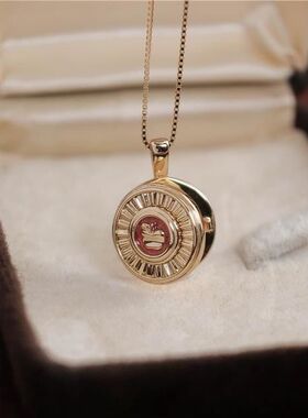 爱心可开合项链ins轻奢