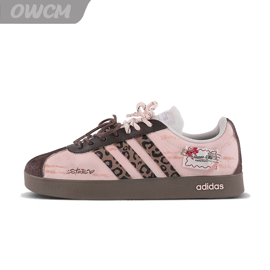 Adidas neo VL 粉红顽皮豹甜酷潮流时尚百搭休闲板鞋女子定制鞋