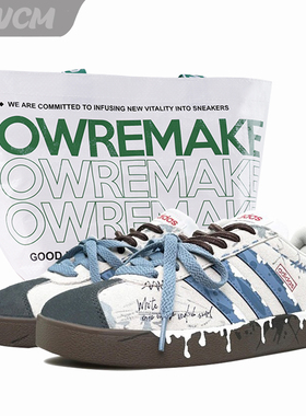 Adidas neo VL 雪域山下时尚涂鸦做旧低帮休闲板鞋男女鞋定制鞋