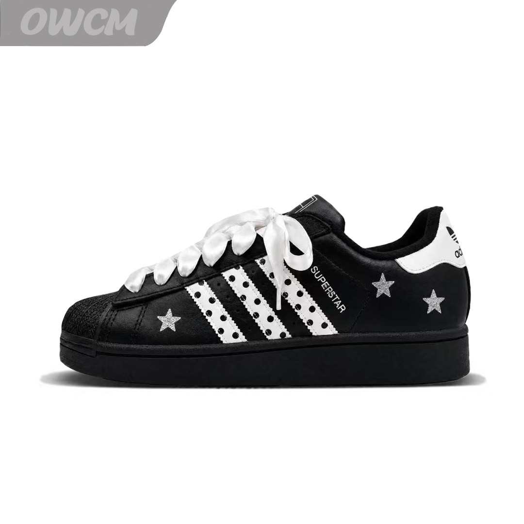 Adidas originals 贝壳头波点星星潮流时尚休闲板鞋女子定制鞋