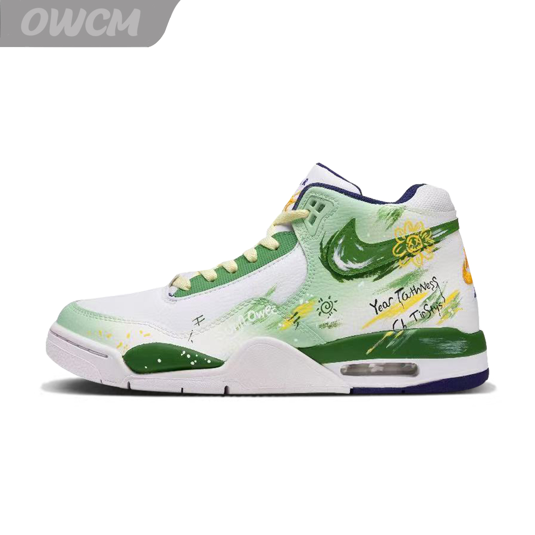 Nike Flight Legacy 绿光森林潮流时尚复古高帮篮球鞋男子定制鞋