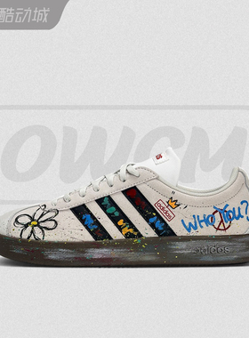 Adidas neo VL 喷漆态度GD涂鸦时尚百搭低帮休闲板鞋男女鞋定制鞋