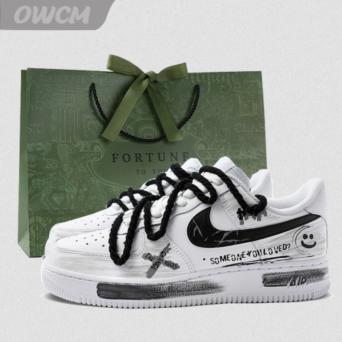 耐克Nike Air Force 1 AF1空军一号废墟涂鸦手绘休闲板鞋男女同款