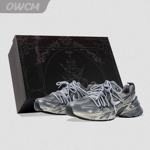 灰度過(guò)載機(jī)能解構(gòu)銀灰做舊臟臟跑步鞋 Nike Run 男女定制球鞋 V2K