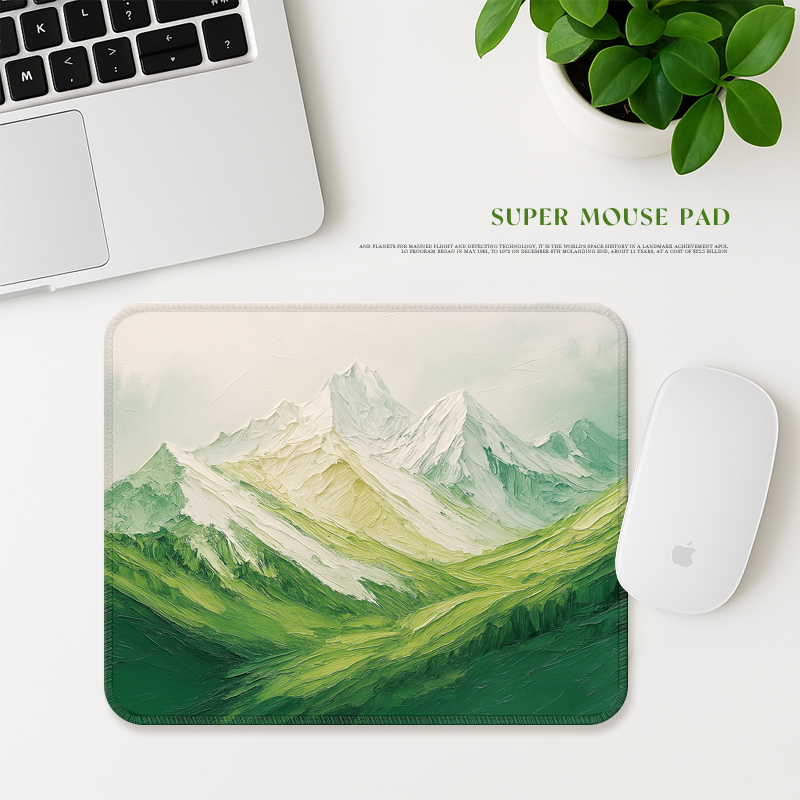绿色雪山防滑办公鼠标垫