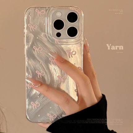 日韩ins羽纱蝴蝶结适用苹果17手机壳iphone13新款14promax少女心16创意12防摔15pro保护套plus小众14高级13pm