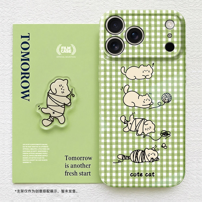 桔子猫适用苹果17promax菲林手机壳iphone17全包air软壳16plus高级感17pro可爱涂鸦13promax防摔14女款17绿色