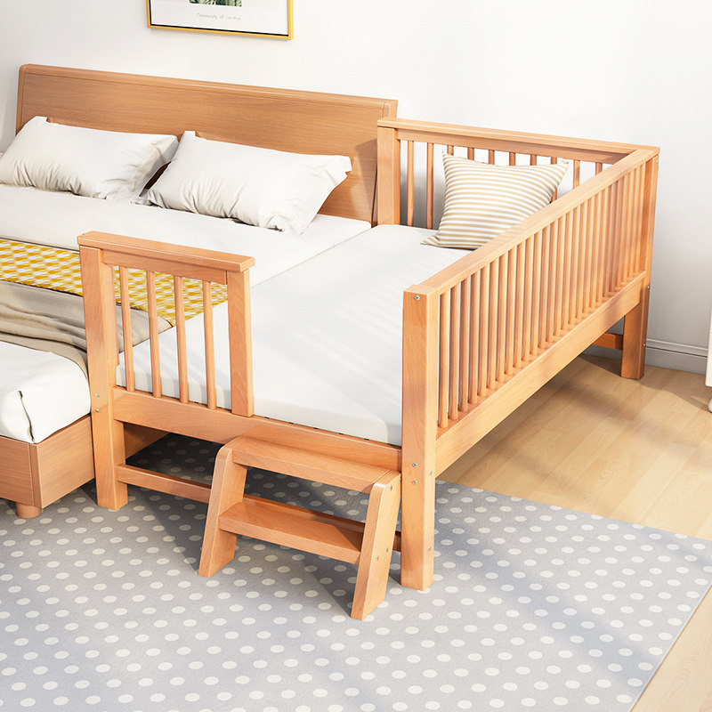 solid wood Children bed guardrail Single boy Beech Baby bed Widen Little bed princess baby Mosaic Big bedin the Residential furniture , Beds , Children's beds  category - from Buy2taobao.com to provide professional Taobao agent buy service