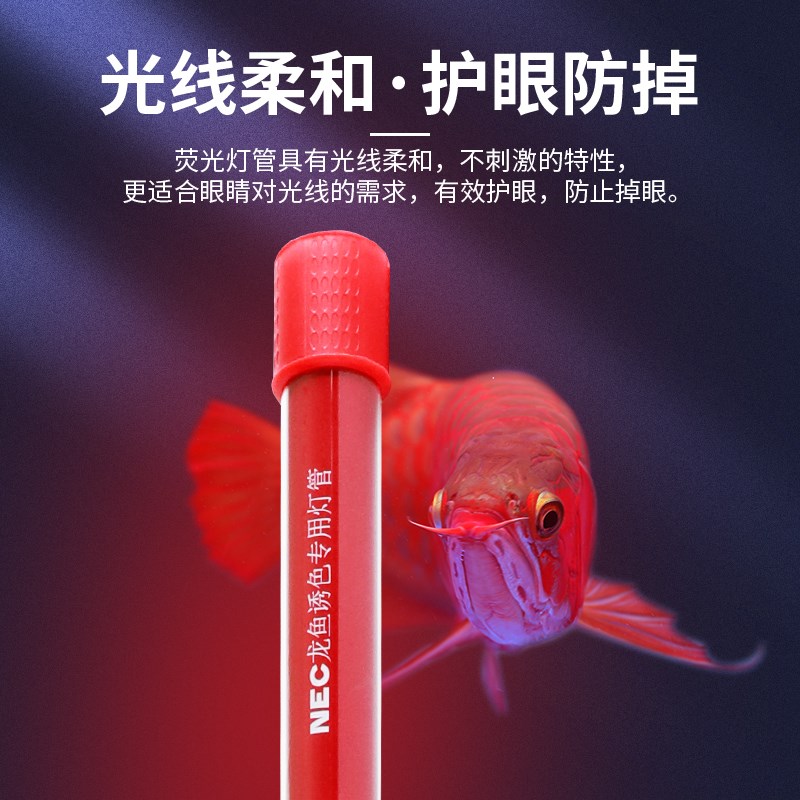 热销NEC6700K龙鱼潜水灯T8发色三基色865水族鱼缸灯管840金龙增色