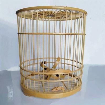 热销鸟笼子竹制鸟笼画眉笼小鼓底老竹皮料紫竹鼓底精品平顶画眉鸟