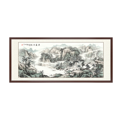 热销国画山水画客厅挂画 聚宝盆背景墙靠山画水墨画 办公室装饰画
