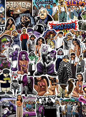 100张个性复古嘻哈美式homies涂鸦贴纸个性DIY装饰