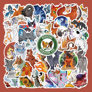 104张卡通可爱Warriors Cats贴纸创意超飒猫武士手机壳iPad装饰