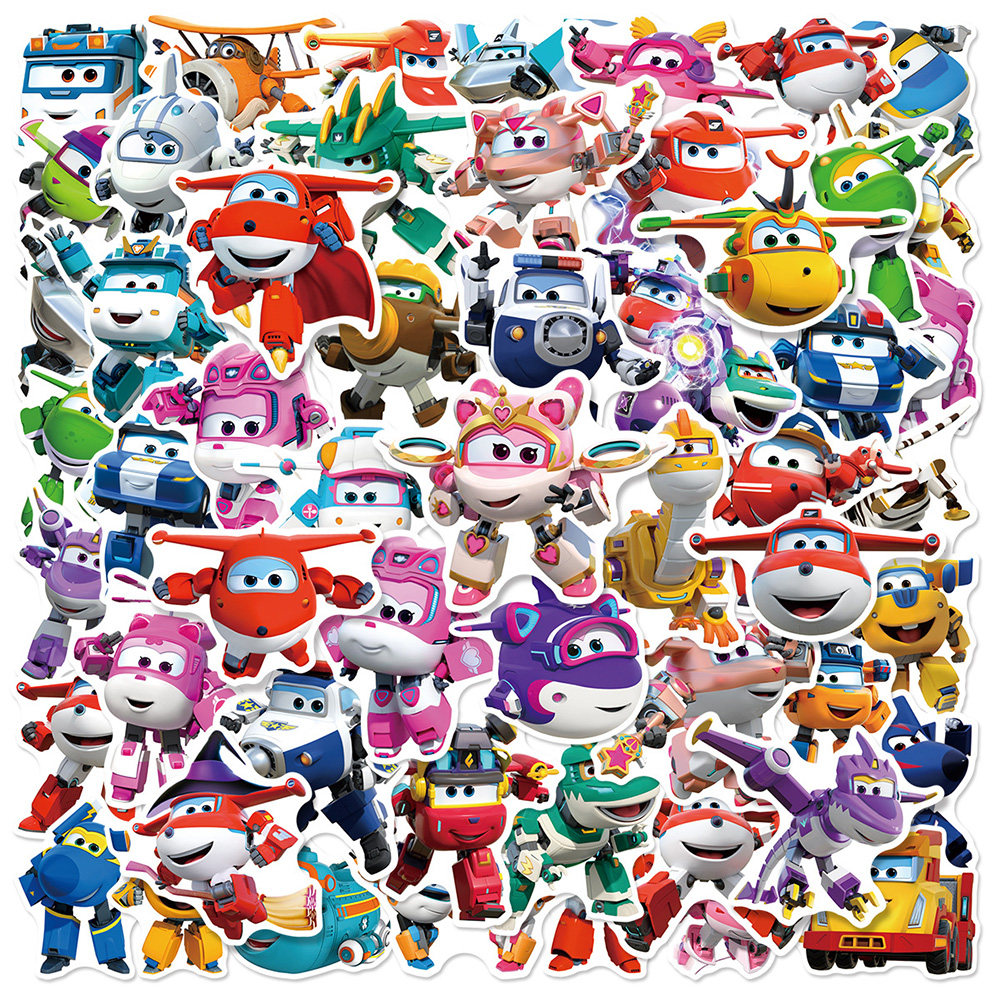100张超级飞侠贴纸卡通动画乐迪小爱可爱儿童玩具贴画diy桌面手账