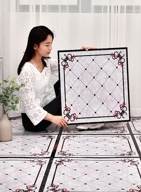 SXP自粘地板贴复古花纹大理石地板仿瓷砖地贴纸加厚耐磨防水地垫