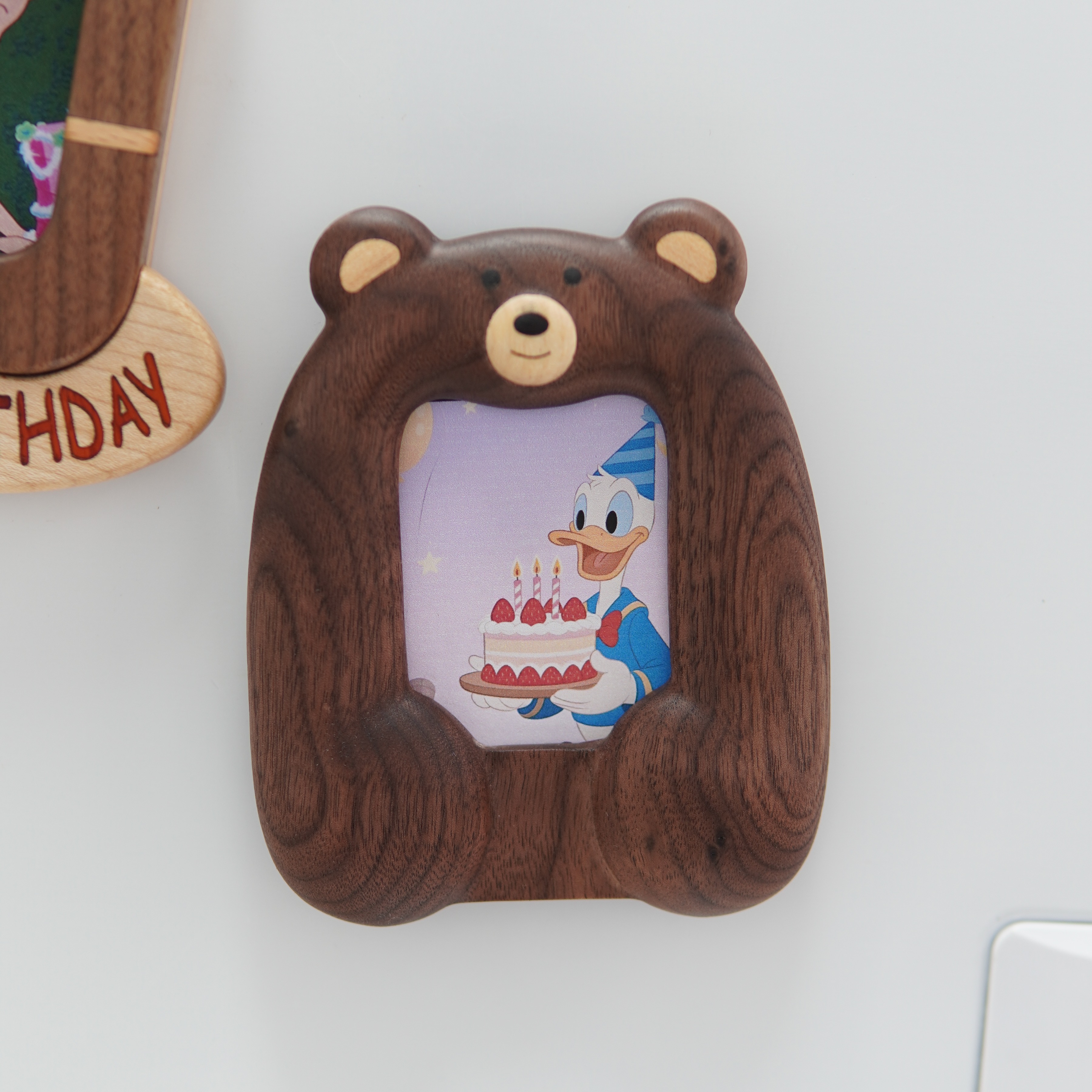 KK小熊相框冰箱贴摆台3寸拍立得实木框可爱创意礼物