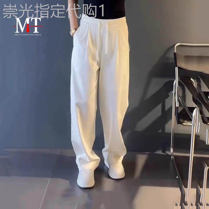 高端白色休闲裤子男士2026新款冬装男裤宽松直筒运动长裤男款春季