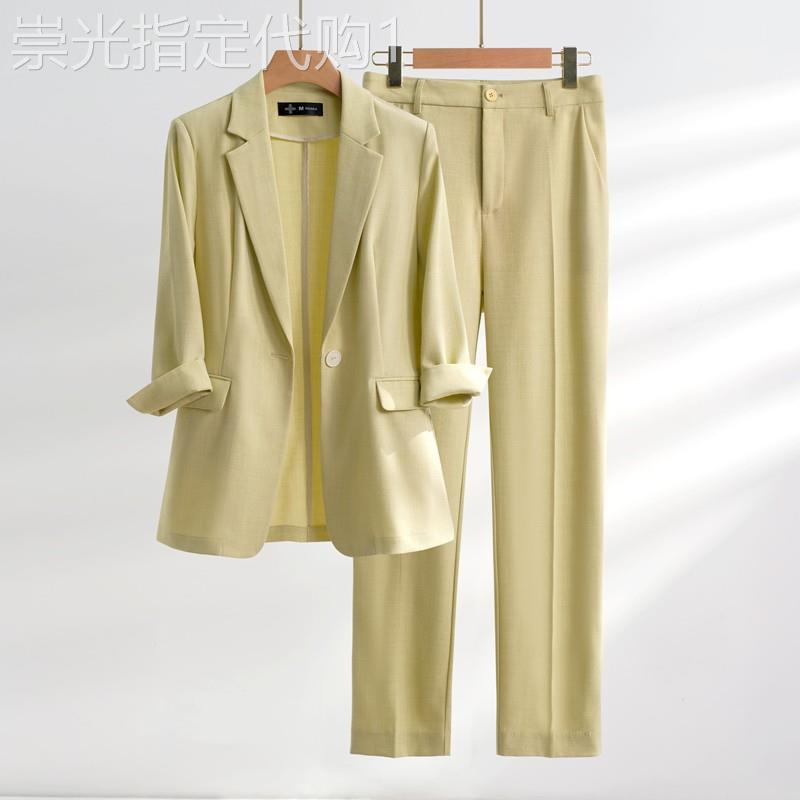 韩国西装套装女夏季ol薄款高级感垂感时尚休闲小个子职业西服外套