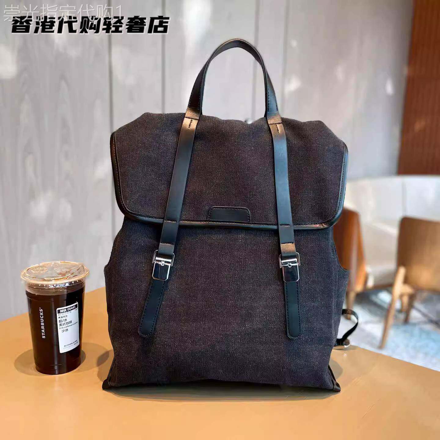 法国ZAMP新款大容量复古通勤双肩包女轻便帆布时尚背包高级旅行包