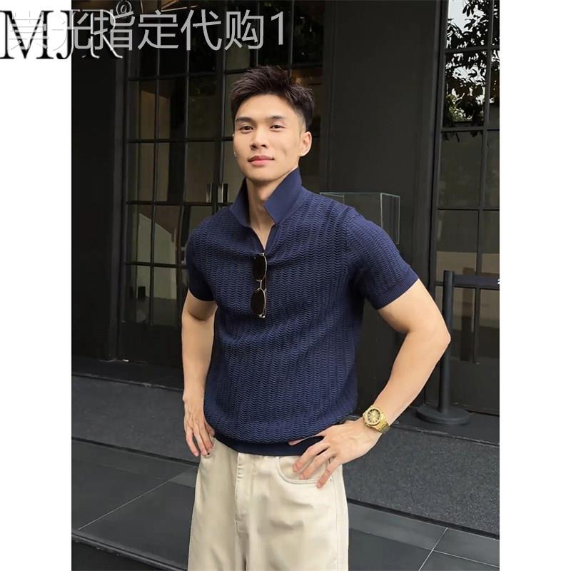 轻奢老钱风polo衫男款夏季穿搭2026新款高级感雅痞针织半袖男T恤