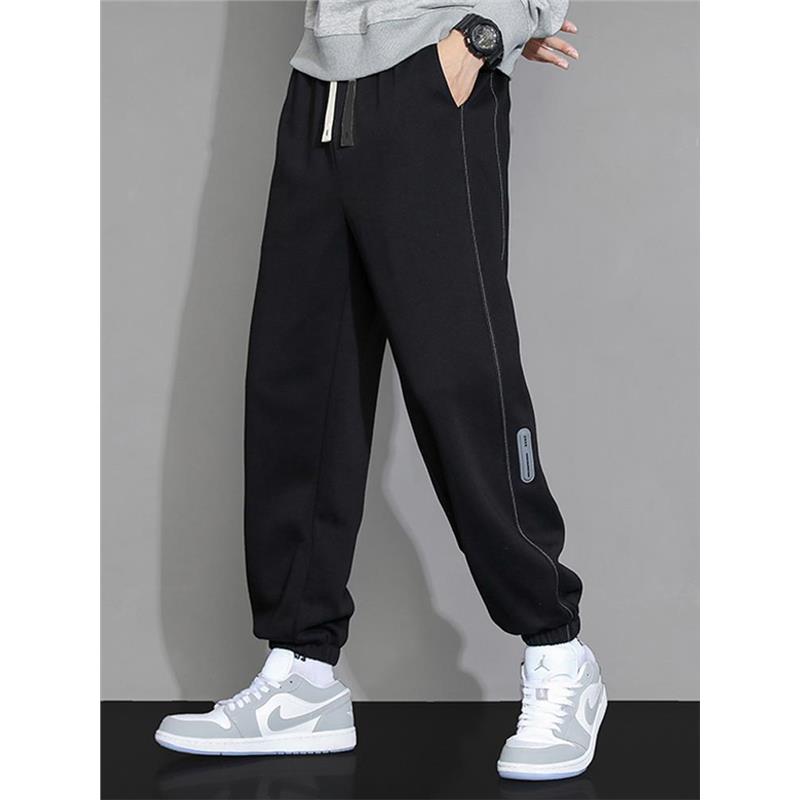 MAROLIO加绒卫裤男士秋冬季新款休闲运动裤宽松百搭加厚潮牌裤子