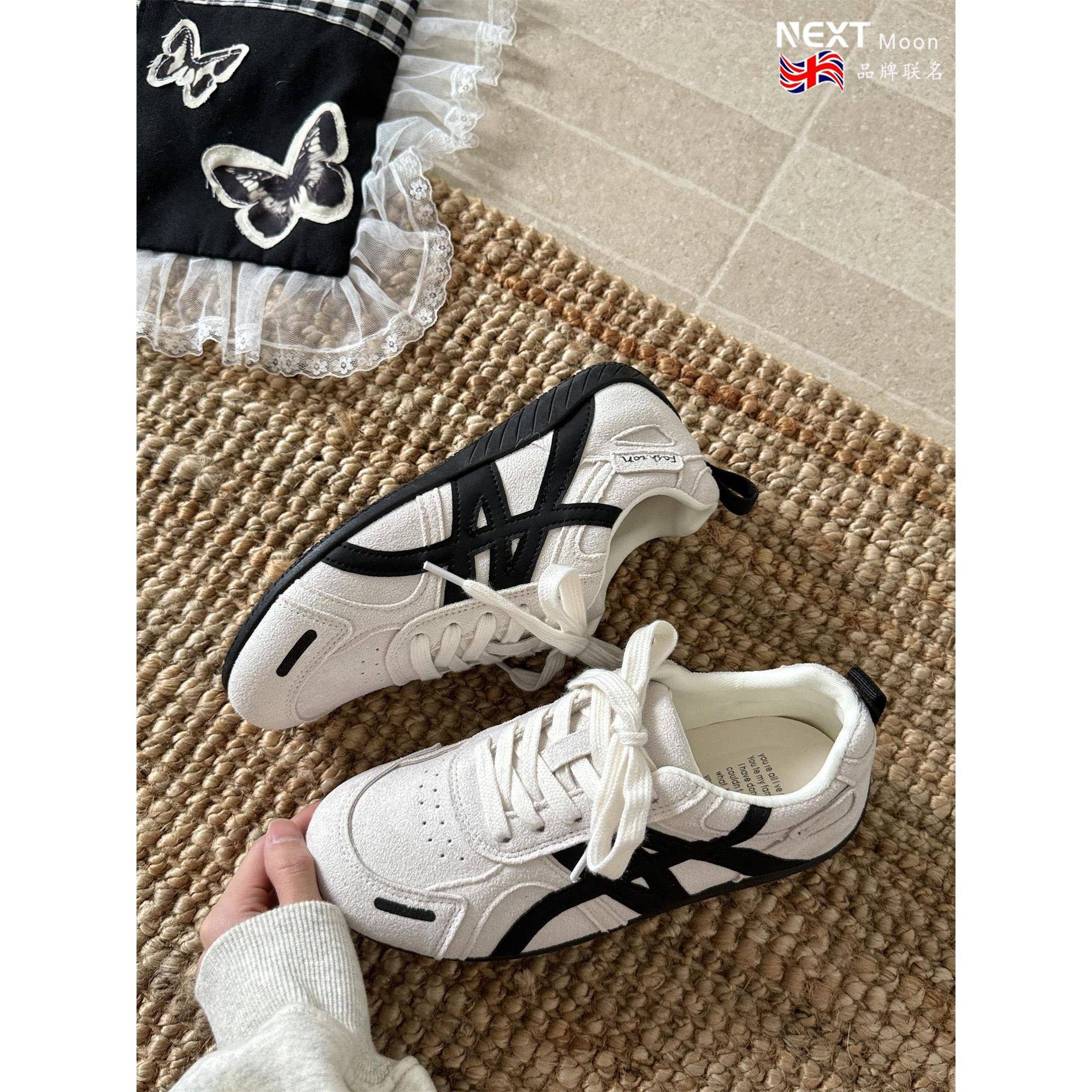 Next Moon英国联名美式覆古德训鞋女2025秋冬新款百搭通勤阿甘鞋