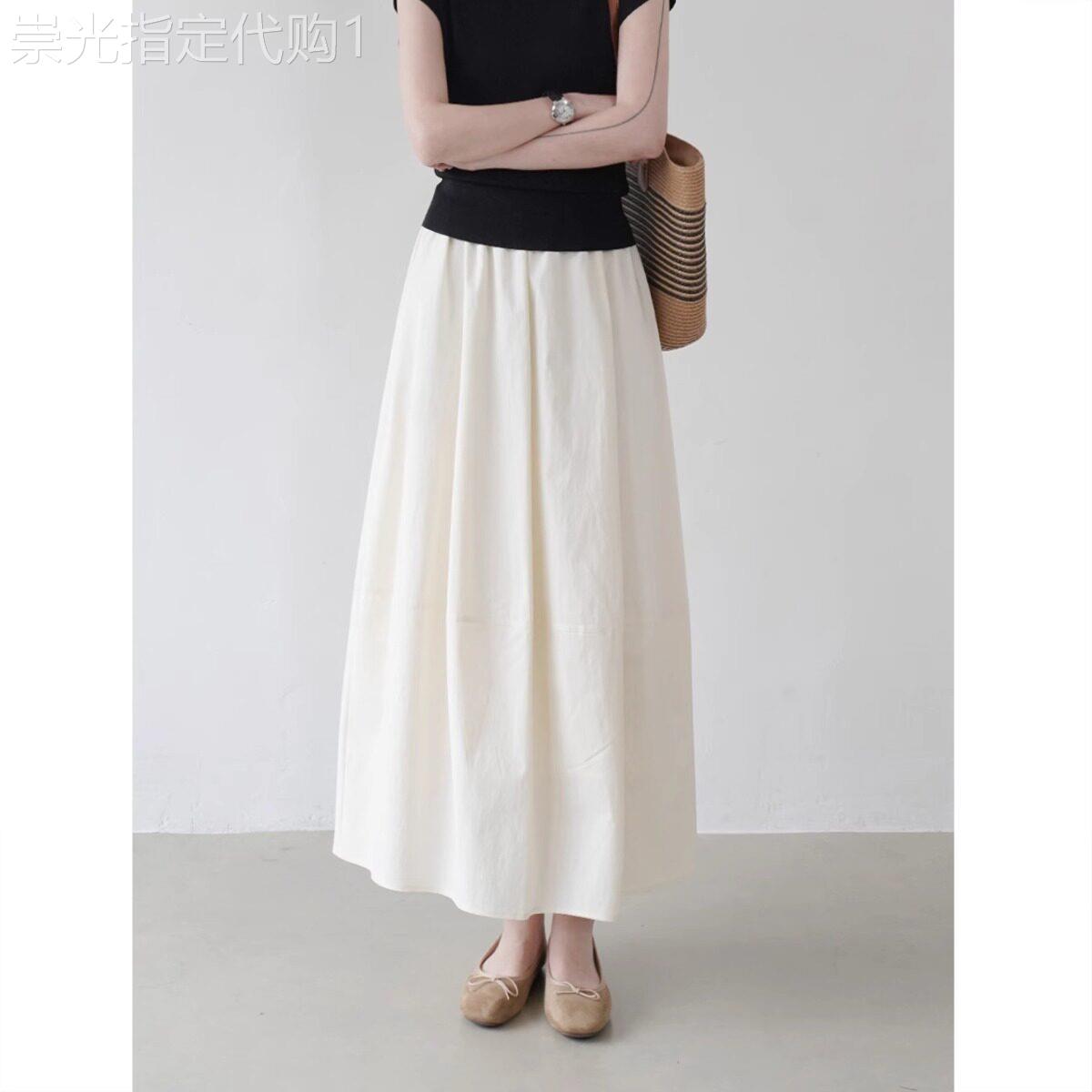 白色半身裙女2026新款夏季薄款小个子a字高腰显瘦气质伞裙长裙子