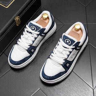 香港潮牌 IT33Y真皮小白鞋男透气韩版拼色潮流休闲鞋厚底板鞋增高