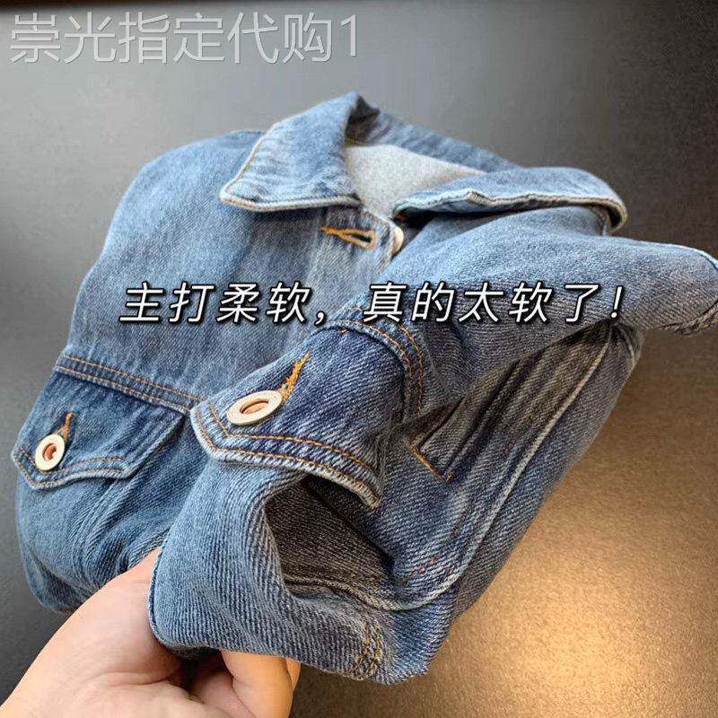 蓝色牛仔外套女春秋2025新款小众设计感显瘦宽松复古夹克休闲上衣