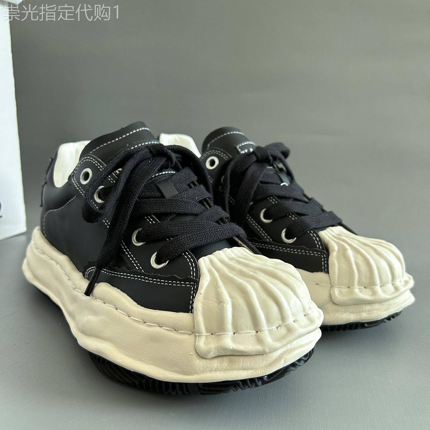 香港潮牌内增高三原星星厚底拼色贝壳鞋男康裕溶解鞋休闲运动鞋子