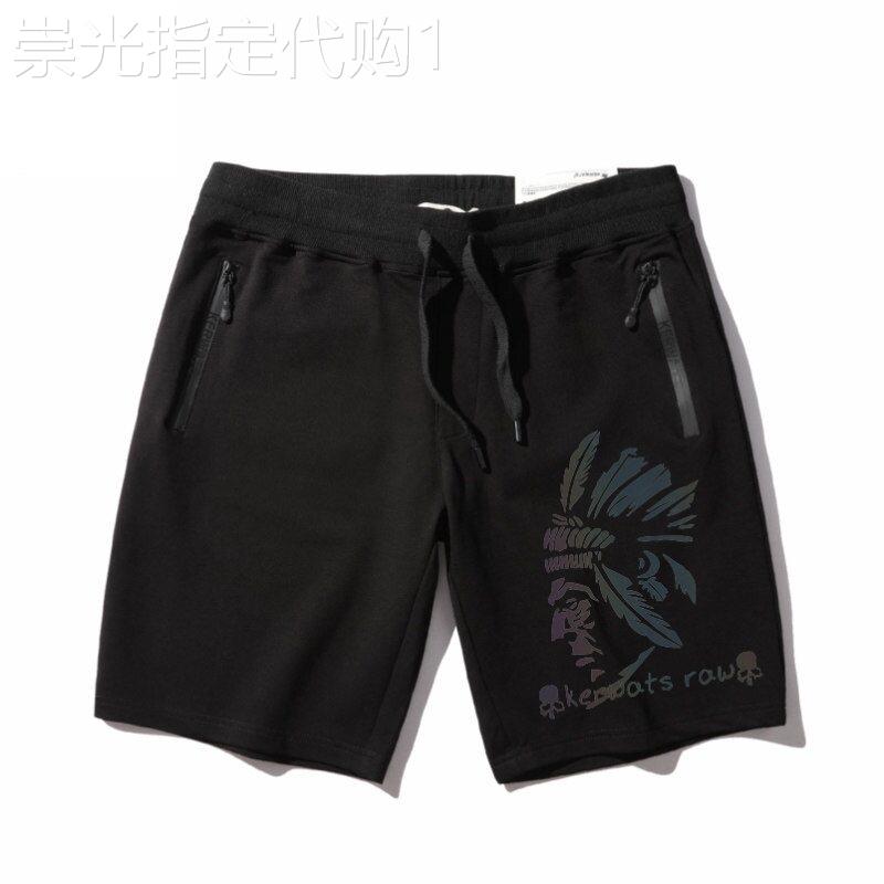 IT代购潮牌大码男装肥佬人物印花宽松直筒休闲裤胖子夏季五分短裤
