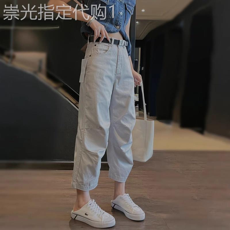 欧货直筒牛仔裤女夏季薄款小个子梨形身材大码高腰显瘦八分奶奶裤