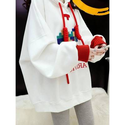 潮牌卫衣2025春秋新款女宽松连帽洋气白色爆款小个子时尚上衣外套