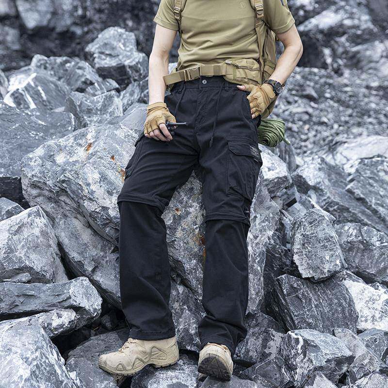 可拆卸两截战术裤男户外纯棉工装裤多口袋直筒耐磨登山裤机能裤潮