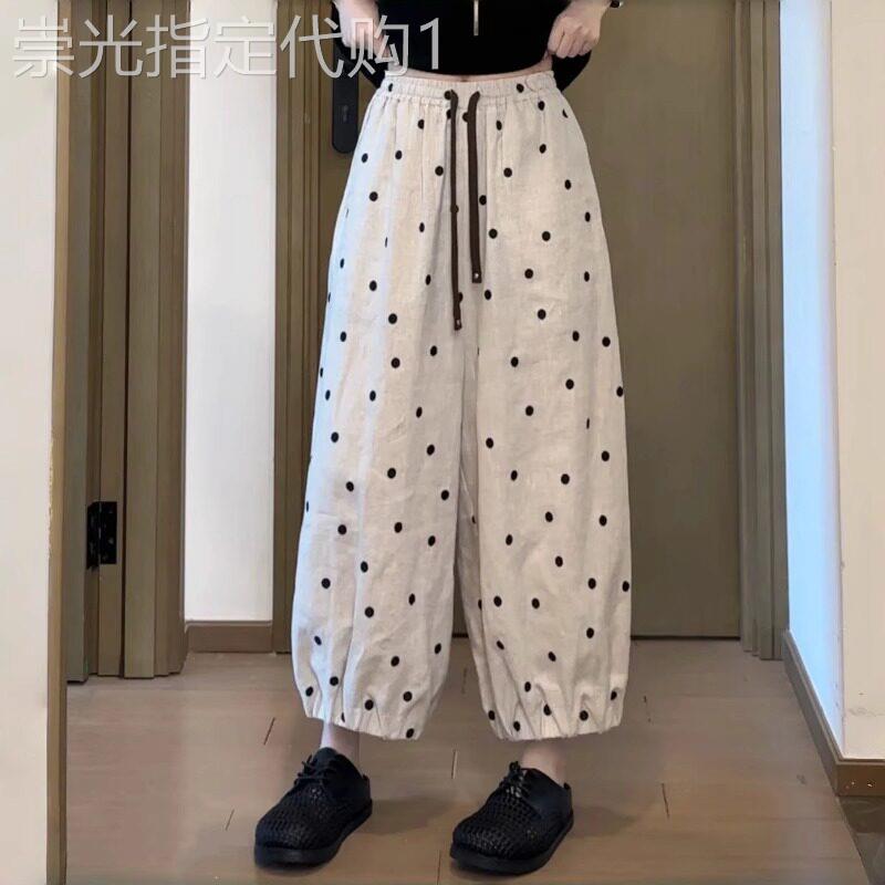 波点哈伦裤女2026夏季新款胖mm大尺码宽松阔腿裤高腰显瘦洋派灯笼