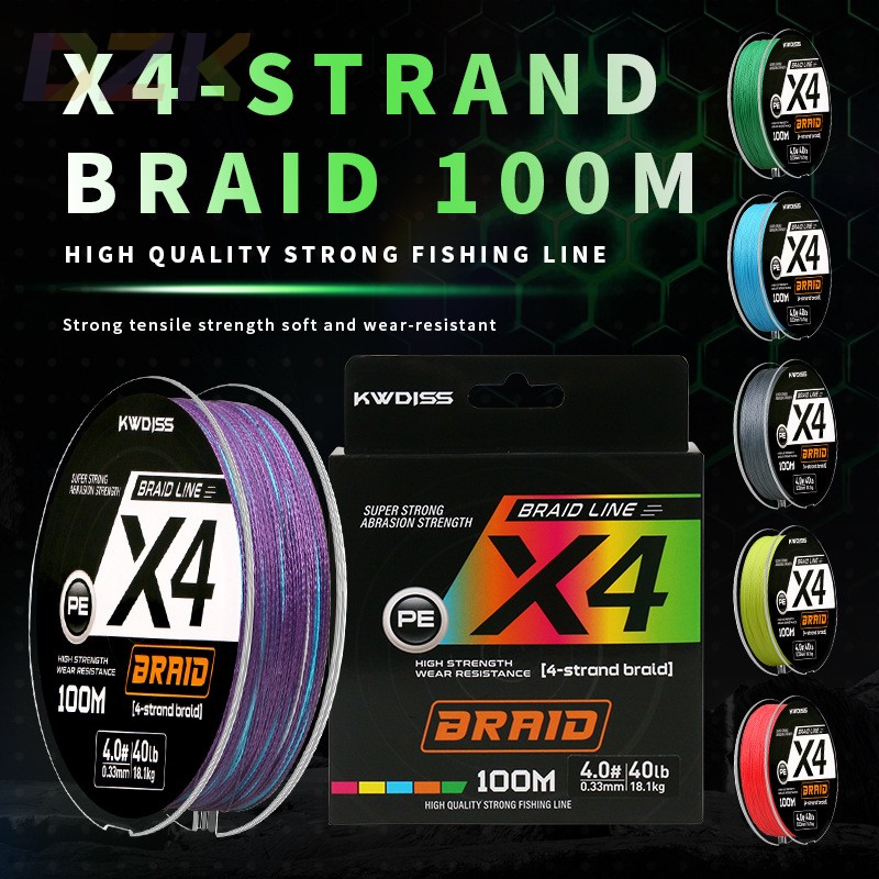 跨境4编鱼线主线100米钓鱼线耐磨防咬海钓大力马渔线路亚专用pe.2