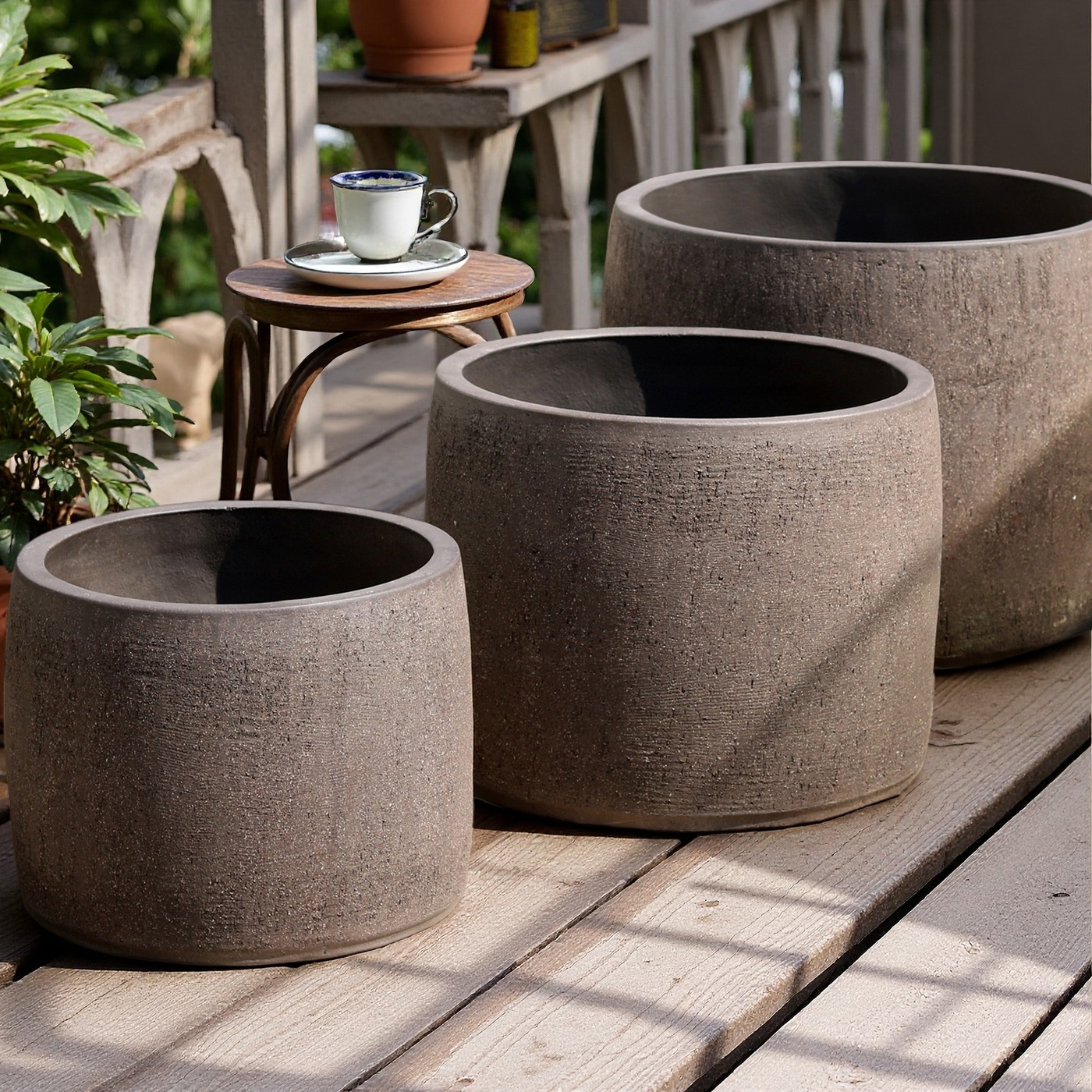 大口径粗陶花盆户外庭院