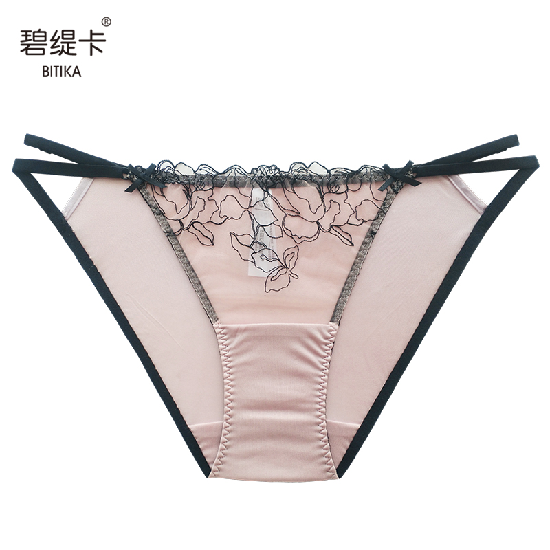 真丝舒适低腰女士内裤蕾丝三角裤