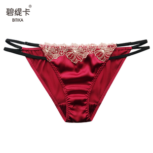 碧缇卡桑蚕丝本命红低腰女式内裤 2025秋冬新款红色性感裤头
