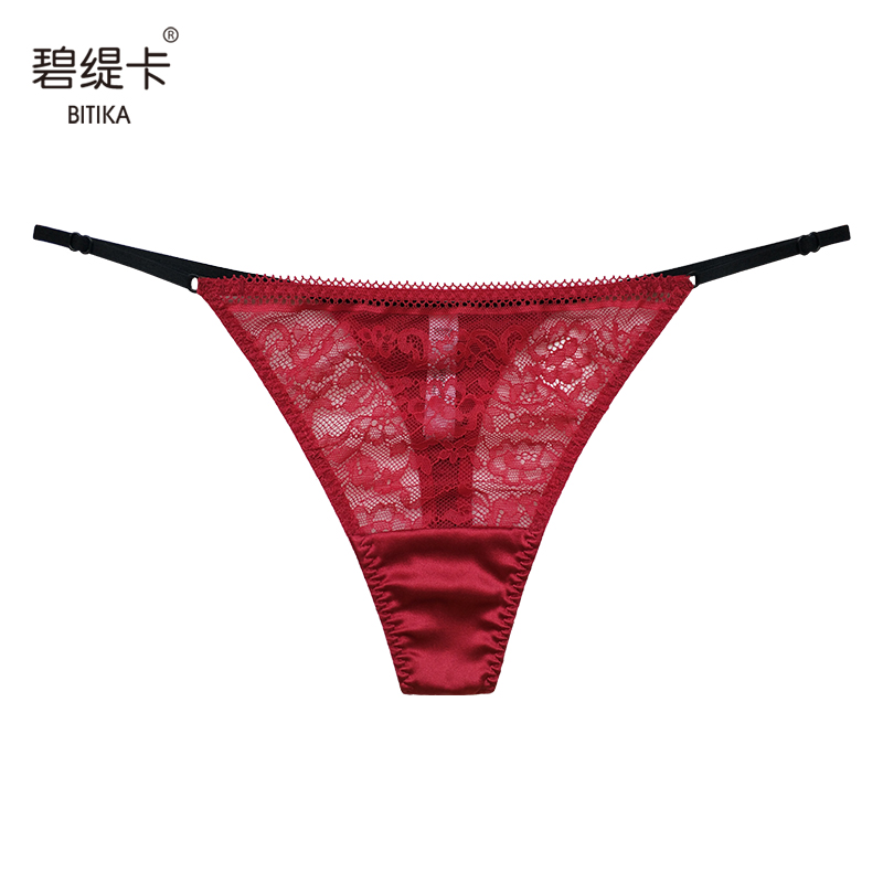 桑蚕丝本命红色性感丁字裤女春夏