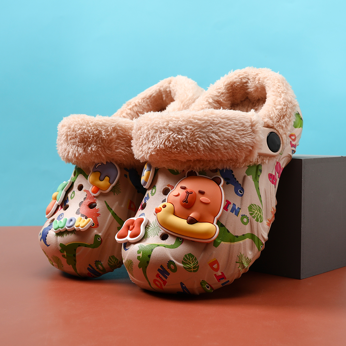 2025年冬季新款儿童棉拖鞋男童