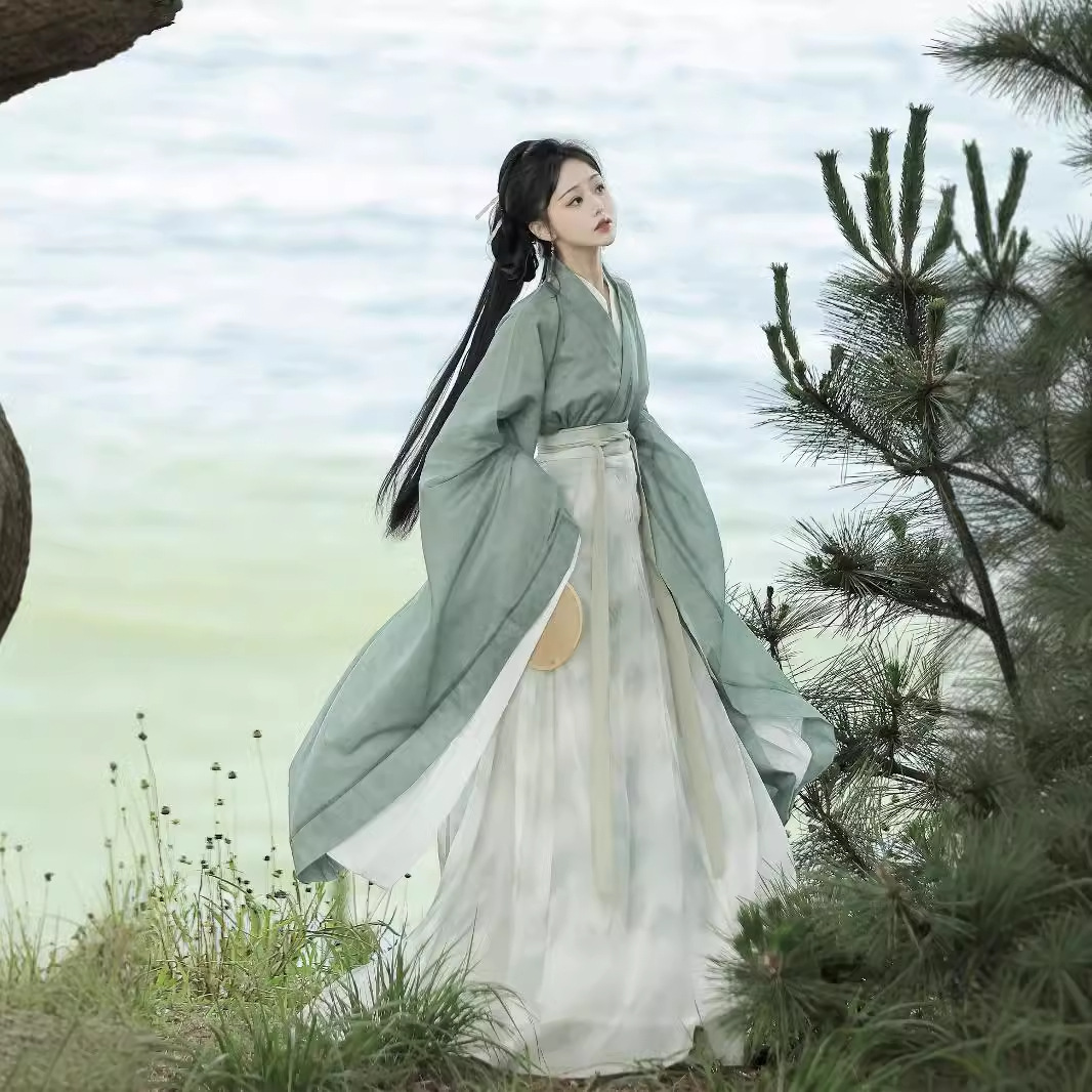 汉虞葵锁清秋 原创魏晋风汉服女南北朝广袖交襟大袖襦八破裙新款