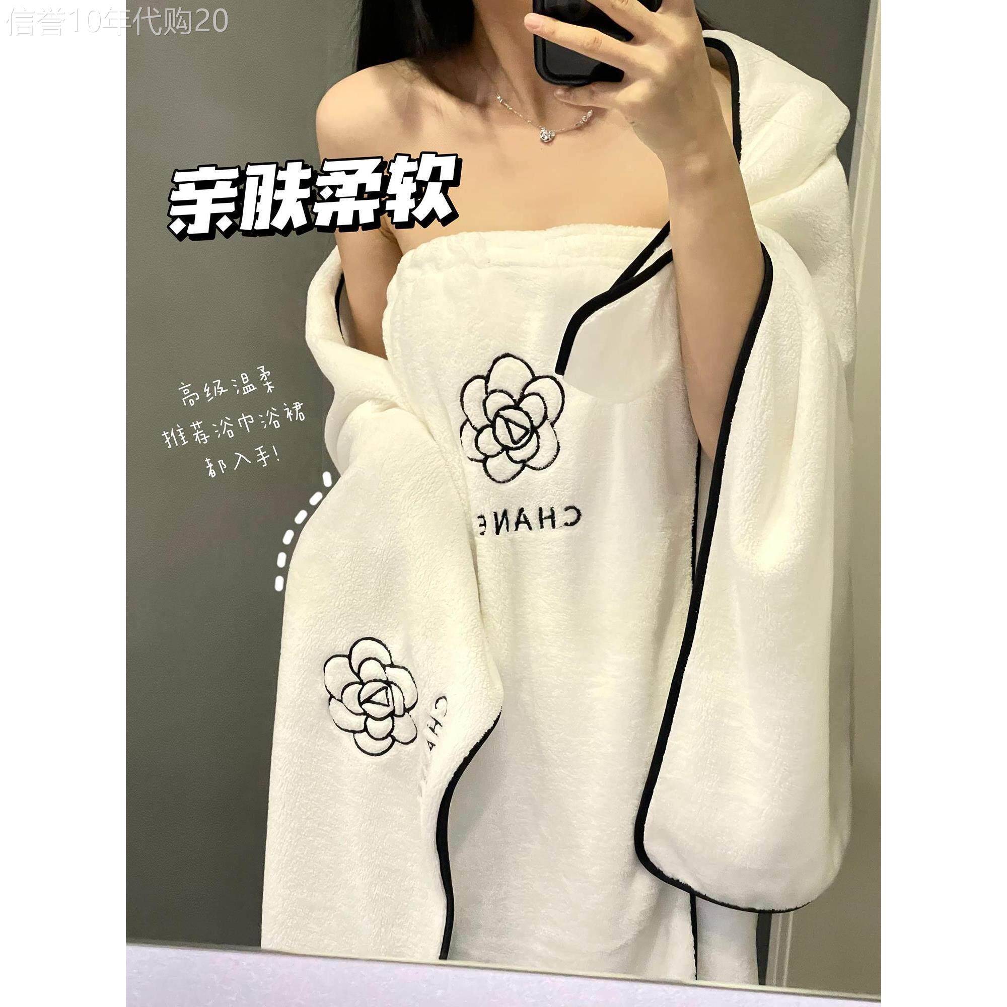 日本高级感浴巾女士新款山茶花可穿可裹干发帽游泳专用速干三件套