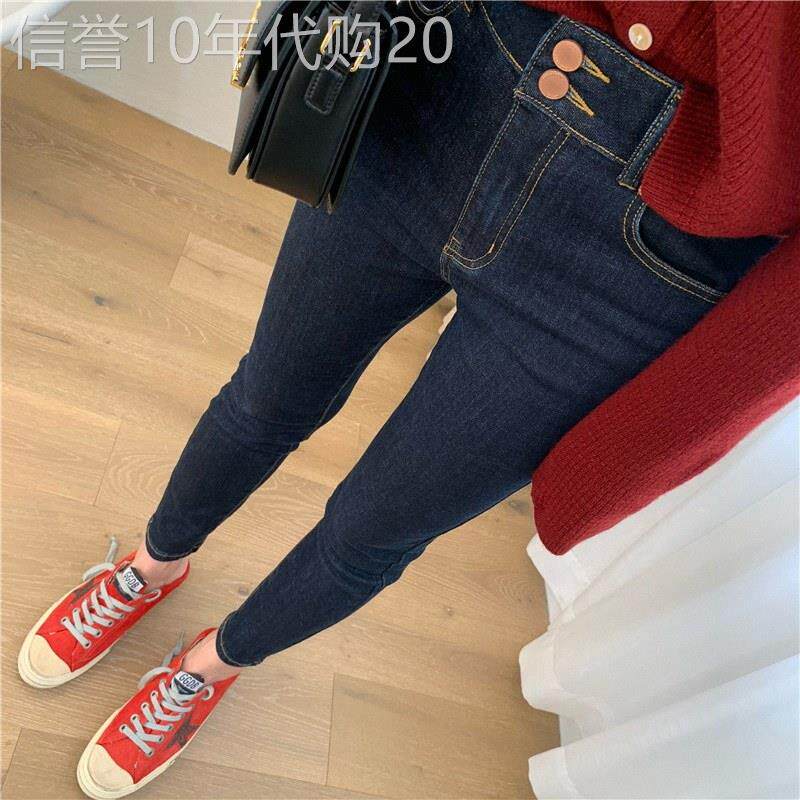 提臀牛仔裤女秋季深圳欧货女裤弹力修身高腰小脚裤大码九分铅笔裤