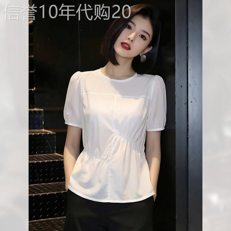 小众雪纺短袖衬衫女装夏季2026年新款极简风气质上衣显瘦小衫法式